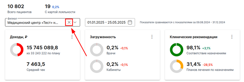 сброс фильтра